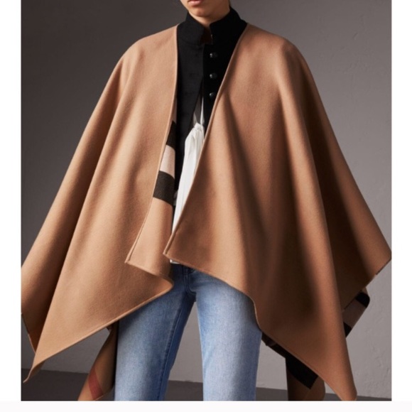 Burberry Charlotte mega check reversible poncho cape wrap scarf - Picture 3 of 10
